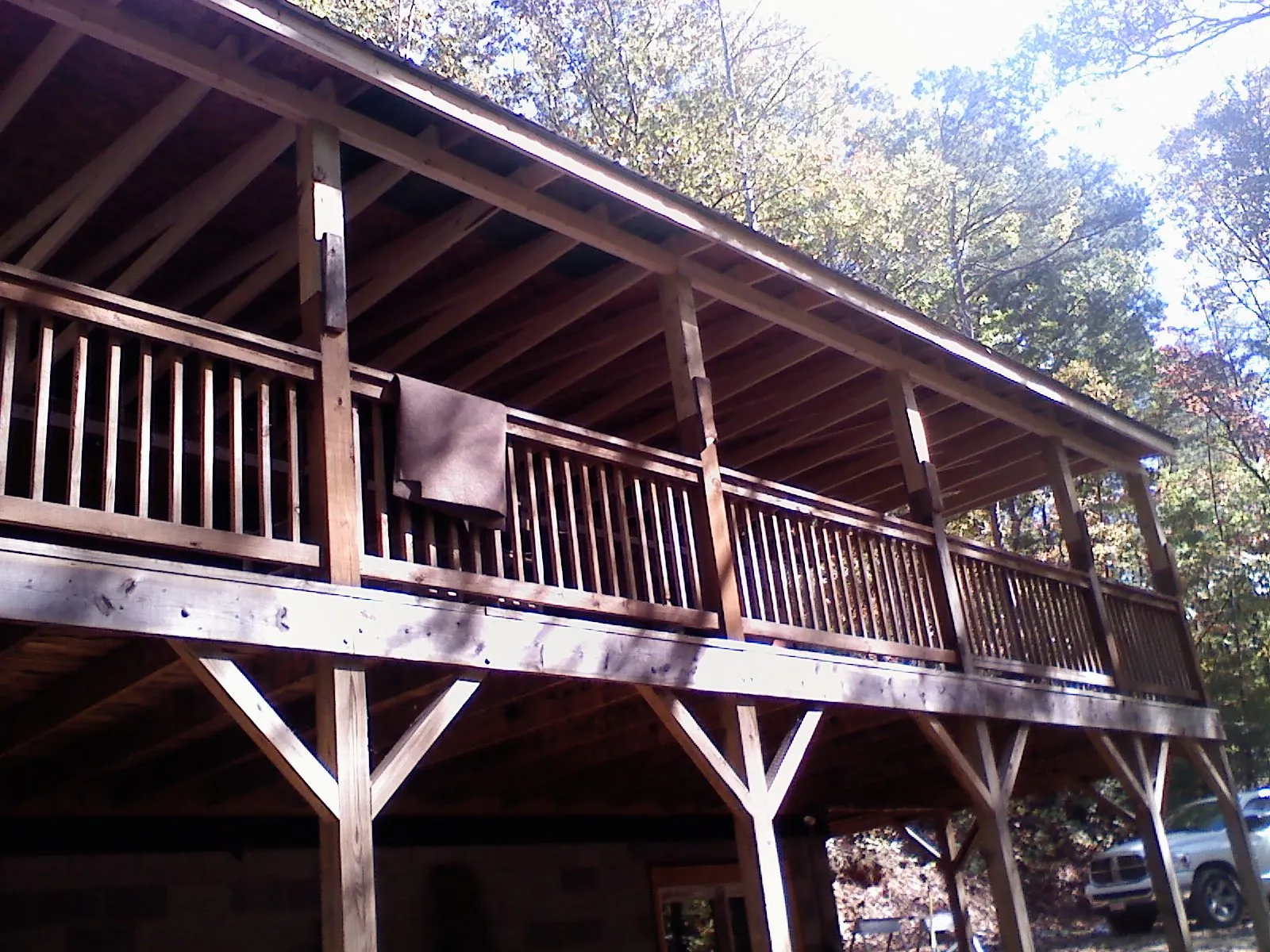 Timber framing under a new elevated porch and deck — Roof Leak Repair in Dyersburg by Roofing Brothers